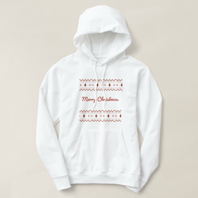 Veste À Capuche Joyeux sapin de Noël (Design devant)