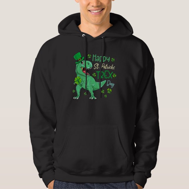 Veste À Capuche Joyeux St Pat T Rex Saint Patrick's Day Dinosaur B (Devant)