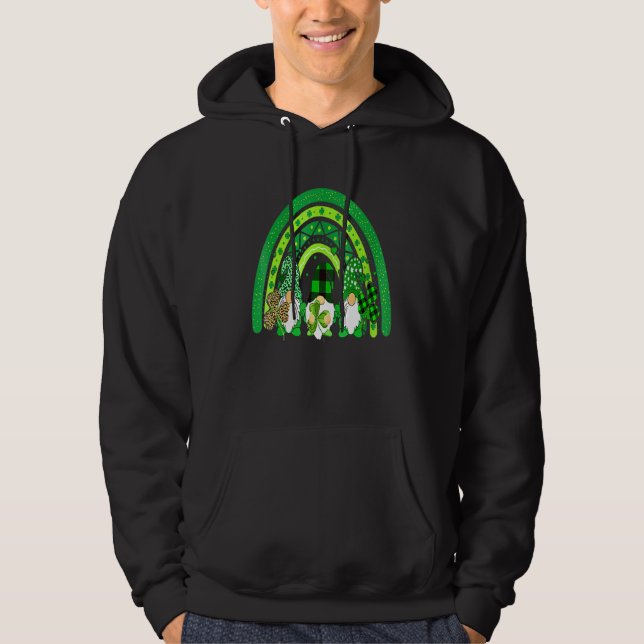 Veste À Capuche Joyeux St Patrick S Jour Gnomes Rainbow Lucky Clov (Devant)