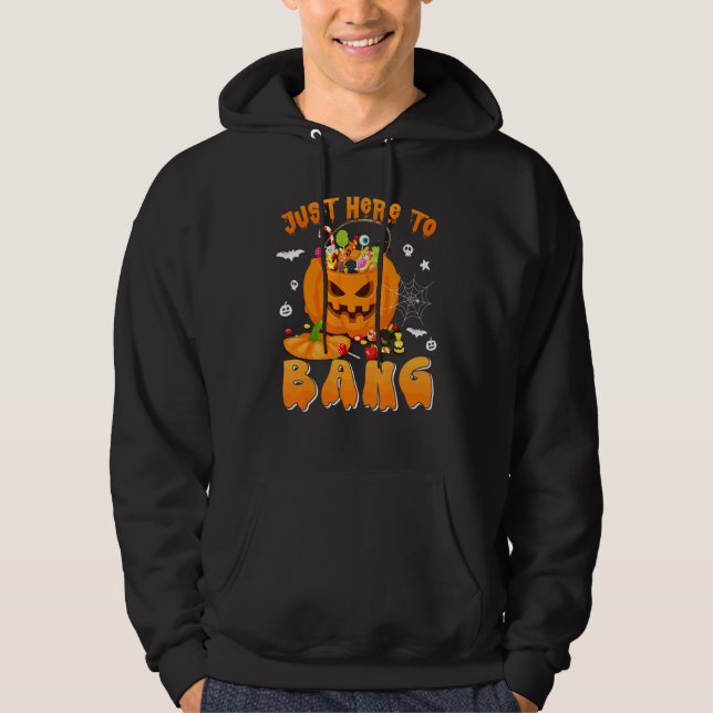 Veste À Capuche Juste ici pour baiser Restez effrayant Halloween (Devant)