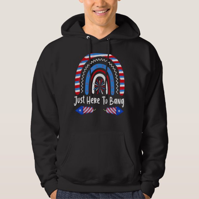 Veste À Capuche Juste Ici Pour Bang Rainbow Firework American Flag (Devant)