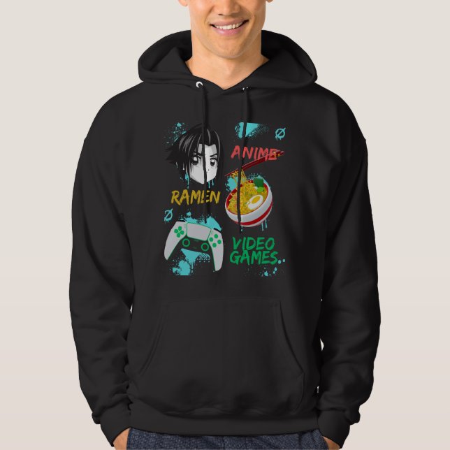 Veste À Capuche Juste Un Garçon Qui Aime Anime Ramen Et Jeux Vidéo (Devant)