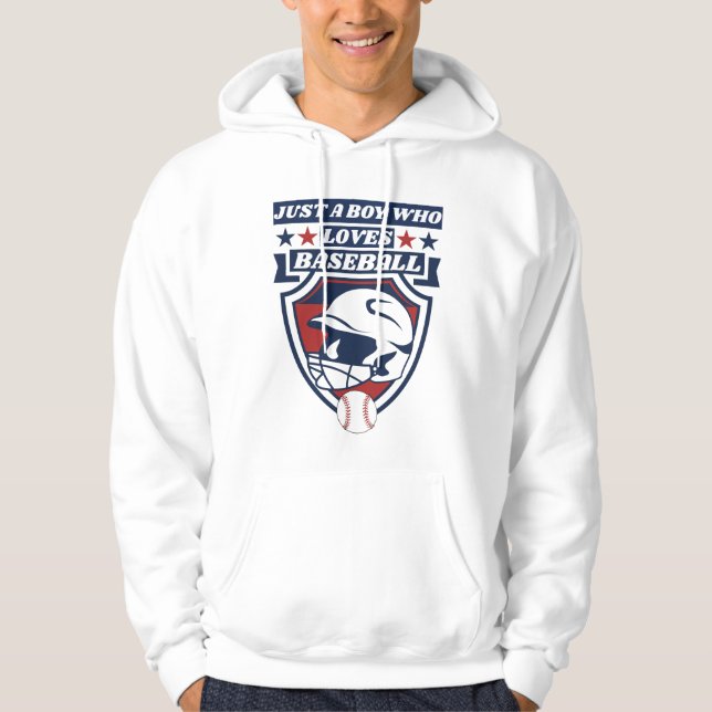Veste À Capuche juste un garçon qui aime le baseball (Devant)