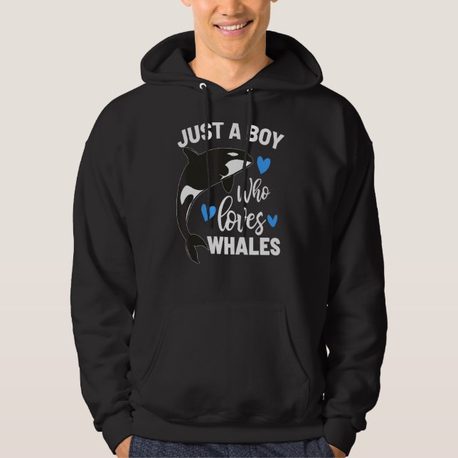 Veste À Capuche Juste Un Garçon Qui Aime Les Baleines (Devant)
