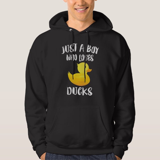 Veste À Capuche Juste un garçon qui aime les canards (Devant)