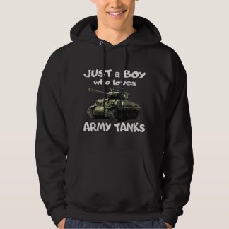 Veste À Capuche Juste un garçon qui aime les chars de l'armée et l