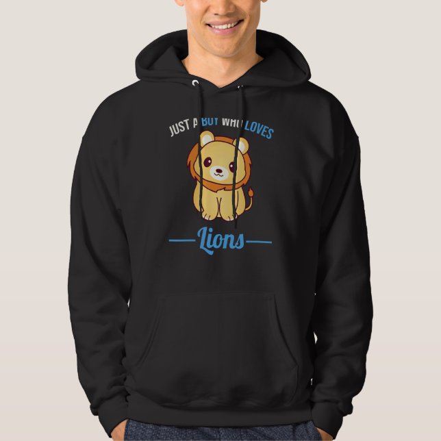Veste À Capuche Juste un garçon qui aime les lions (Devant)