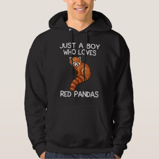 Veste À Capuche Juste Un Garçon Qui Aime Les Pandas Rouges Cadeau 