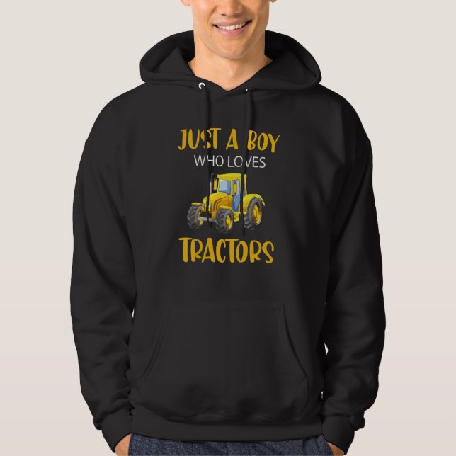 Veste À Capuche Juste un garçon qui aime les tracteurs Garçons de  (Devant)