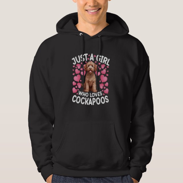 Veste À Capuche Juste une fille qui aime le chien Cockapoo femmes  (Devant)