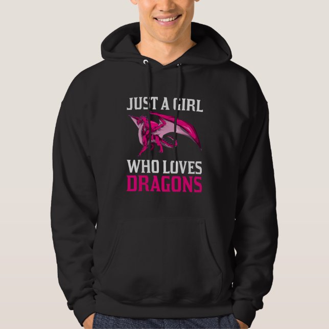 Veste À Capuche Juste une fille qui aime le dragon (Devant)