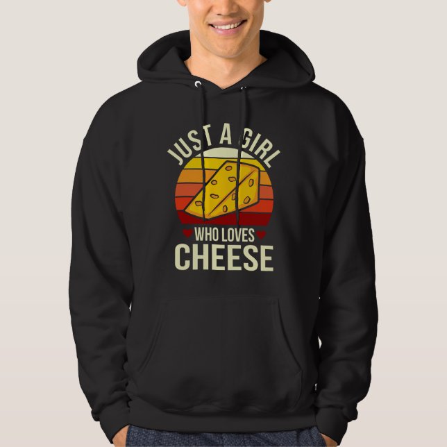 Veste À Capuche Juste une fille qui aime le fromage ! Mème au pied (Devant)