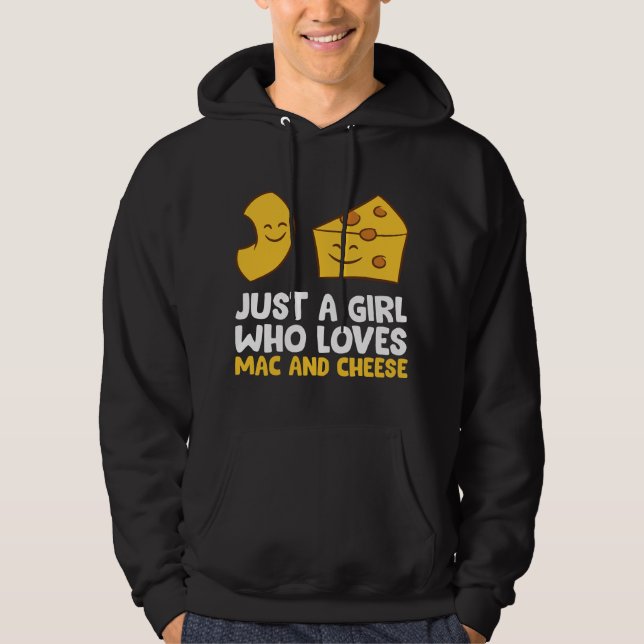 Veste À Capuche Juste une fille qui aime le macaroni au fromage (Devant)