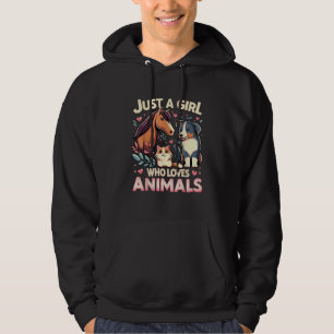 Veste À Capuche Juste Une Fille Qui Aime Les Animaux Mignon Amoure