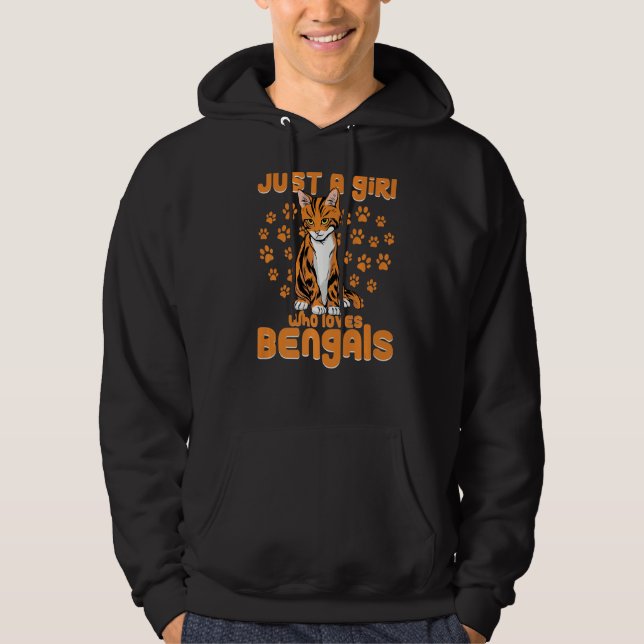 Veste À Capuche Juste Une Fille Qui Aime Les Bengales (Devant)