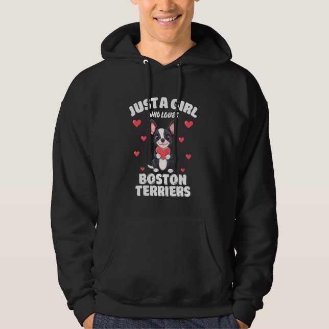Veste À Capuche Juste une fille qui aime les Boston Terriers, Bost (Devant)