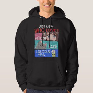 Veste À Capuche Juste Une Fille Qui Aime Les Chats D'anime Thé À B
