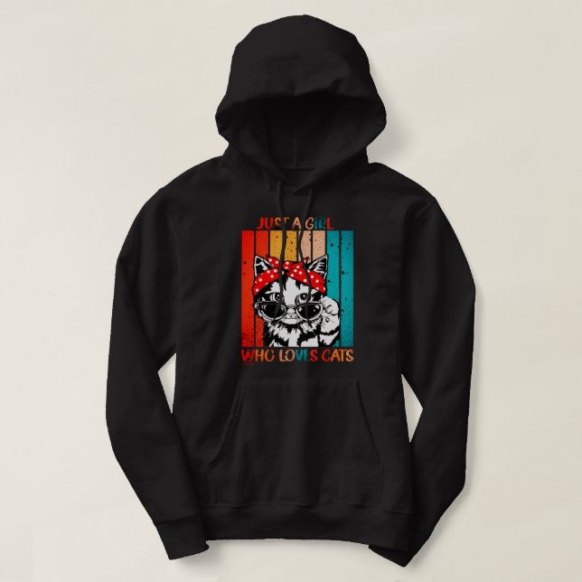 Veste À Capuche JUSTE UNE FILLE QUI AIME LES CHATS drôle chat mign (Design devant)