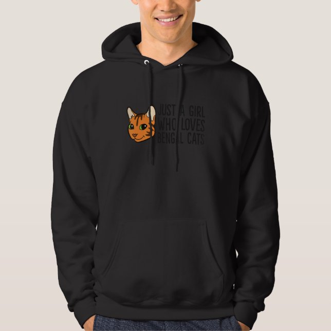 Veste À Capuche Juste une fille qui aime les chats du Bengale (Devant)