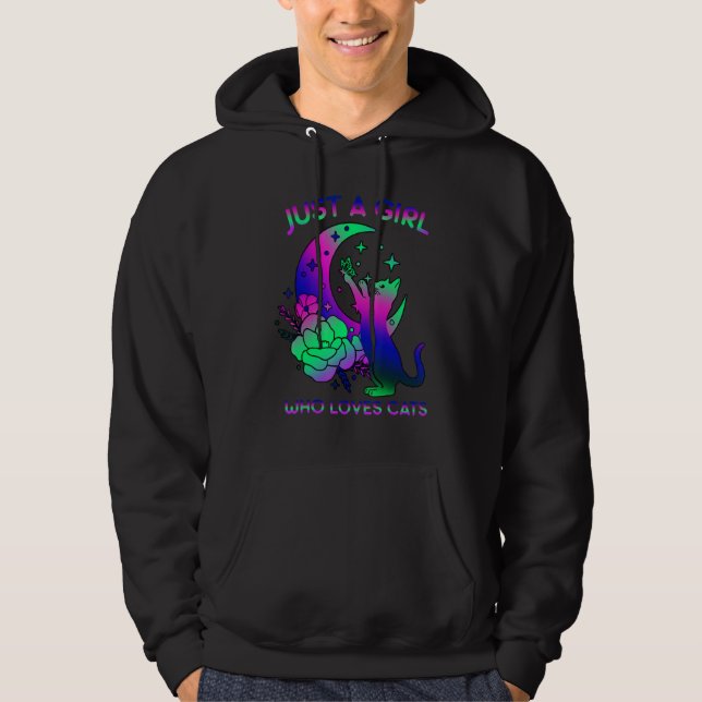 Veste À Capuche Juste Une Fille Qui Aime Les Chats Fleur Papillon  (Devant)