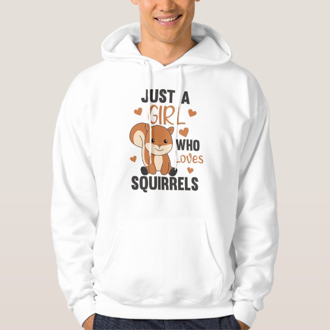 Veste À Capuche Juste une fille qui aime les écureuils doux Écureu (Devant)