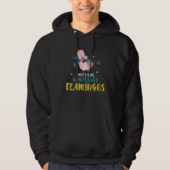 Veste À Capuche Juste une fille qui aime les Flamants roses (Devant)