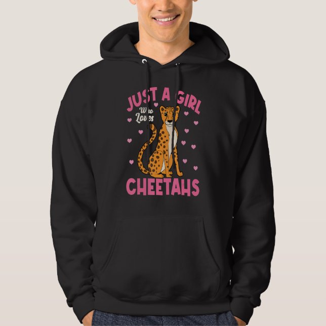 Veste À Capuche Juste une fille qui aime les guépards drôle Chat s (Devant)