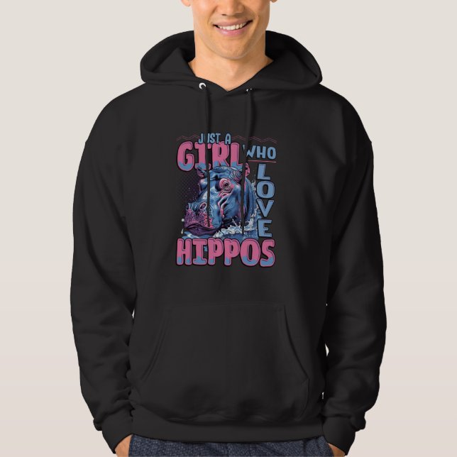 Veste À Capuche Juste Une Fille Qui Aime Les Hippopotames (Devant)