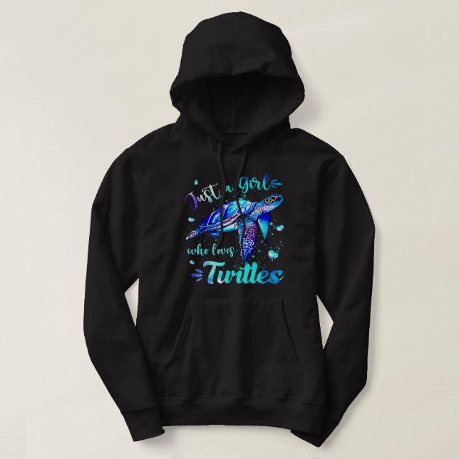 Veste À Capuche Juste une fille qui aime les tortues Tie Dye Turtl (Design devant)