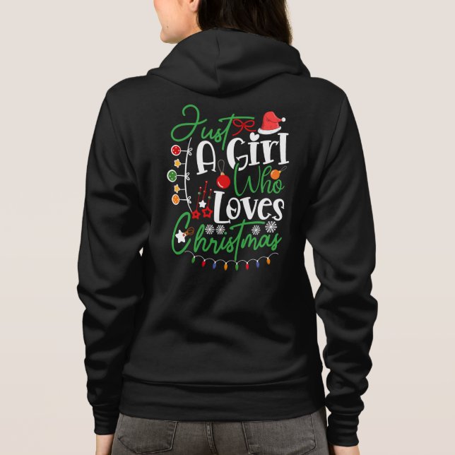 Veste À Capuche Juste Une Fille Qui Aime Noël (Dos)