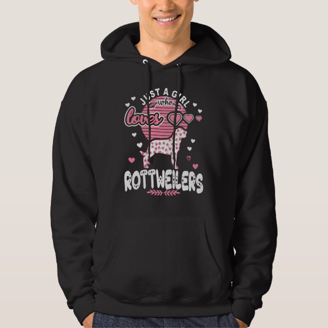 Veste À Capuche Juste une fille qui aime Rottweilers Rottweiler co (Devant)