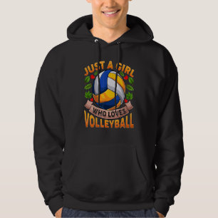 Veste À Capuche Juste Une Fille Qui Aime Volleyball Volleyball Pou