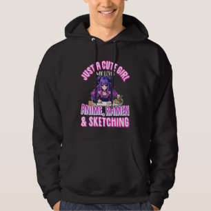 Veste À Capuche Juste une jolie fille qui aime l'anime dessin rame