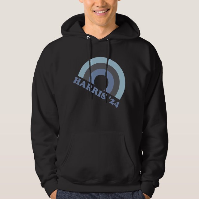 Veste À Capuche Kamala Harris 2024 Rétro Arc-en-ciel  (Devant)