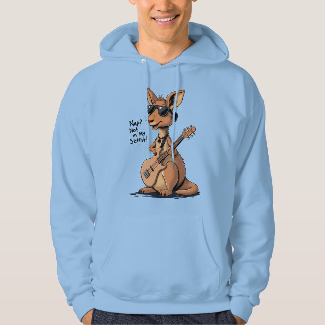 Veste À Capuche Kangourou de Rock Amusant Basse Gui Pas de Sieste  (Devant)