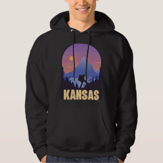 Veste À Capuche Kansas State USA Randonnée Voyage Souvenir