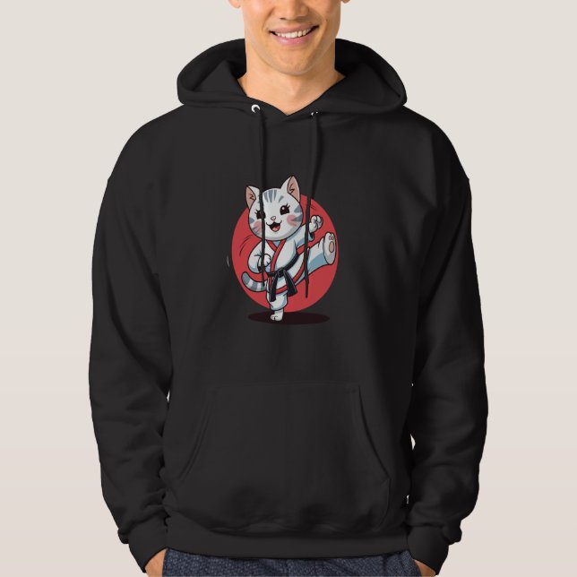 Veste À Capuche Karate et un chat (Devant)