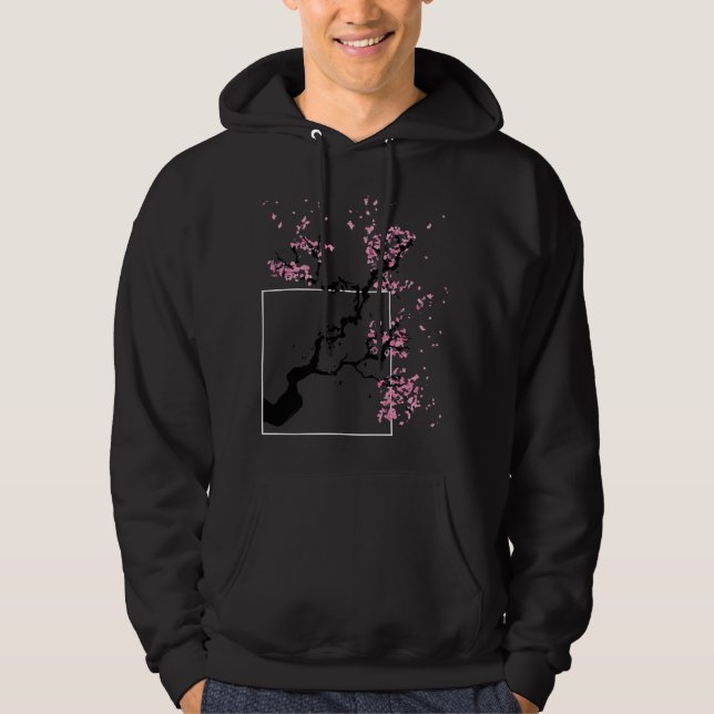 Veste À Capuche Kawaies, arbre à fleurs de cerisier du Sakura japo (Devant)