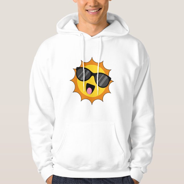 Veste À Capuche Kawaii Joyeux soleil avec lunettes de soleil (Devant)