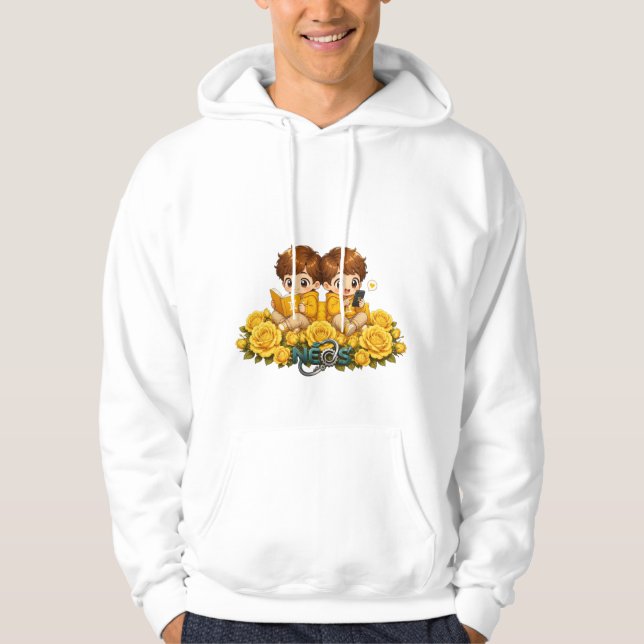 Veste À Capuche Kawaii Zodiaque Neos Gémeaux (Devant)