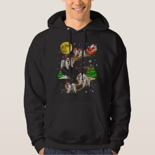 Veste À Capuche Keeshond Reindeer Noël Chien Riding Père Noël Noël