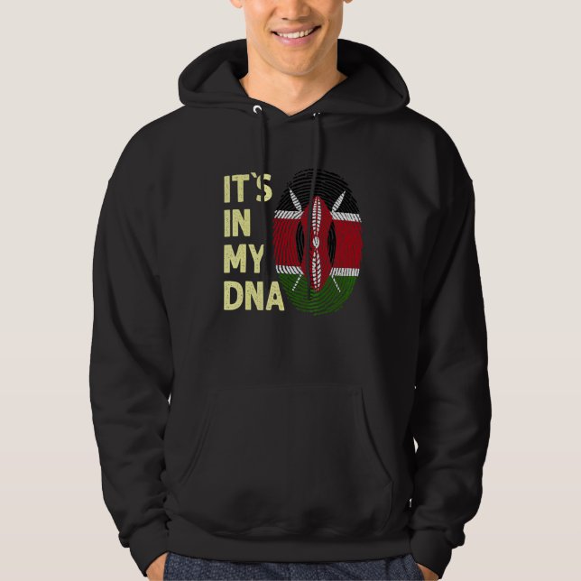 Veste À Capuche Kenya Dans Mon Dna Kenyan Drapeau Équipe Kenya (Devant)