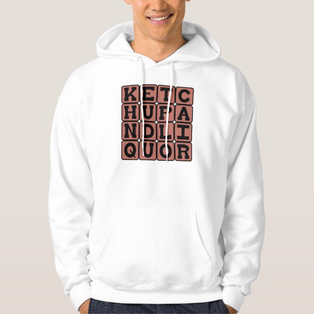 Veste À Capuche Ketchup et liqueur, jeu de mots (Devant)