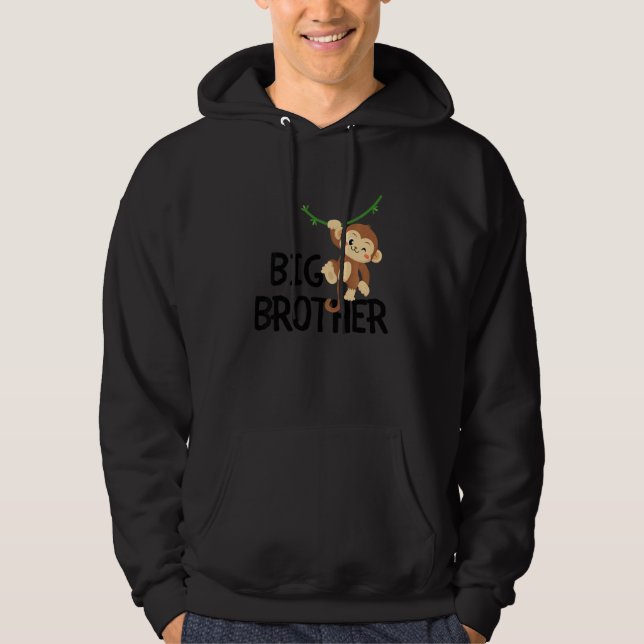 Veste À Capuche Kids Big Brother Monkey Animal Best Bro Ever World (Devant)