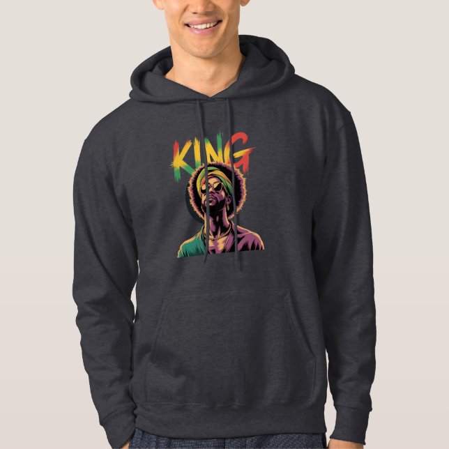 Veste À Capuche King - Black Pride Rasta Couleurs Design (Devant)