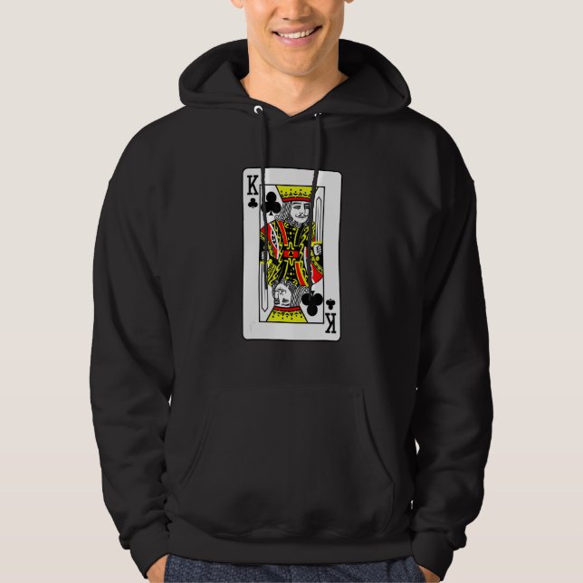 Veste À Capuche King Of Clubs Poker Card Games Playing Cards Black (Devant)