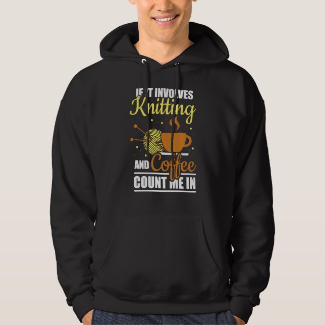 Veste À Capuche Knitter S'Il Comprend Du Tricot Et Du Café M (Devant)