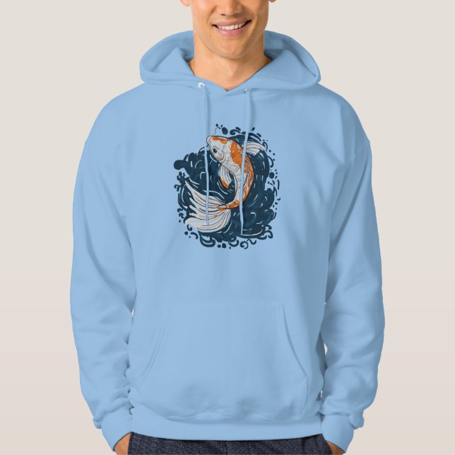 Veste À Capuche Koi Poisson maître de courbure (Devant)
