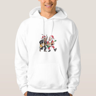 Veste À Capuche Krampus et Père Noël Jouer de la guitare Noël élec