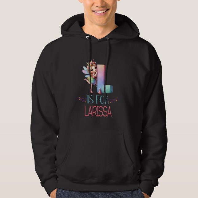 Veste À Capuche L Est Pour Larissa Fairy Nom Alphabet (Devant)